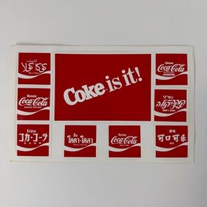 Rare Vintage 80s Coca-Cola International Stickers Consumer Information Card